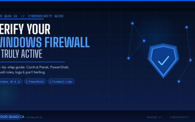 how can you verify if windows firewall is active and configured correctly